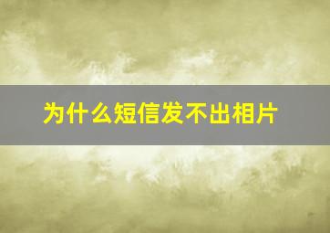 为什么短信发不出相片