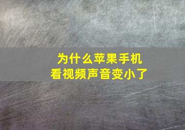 为什么苹果手机看视频声音变小了