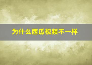 为什么西瓜视频不一样