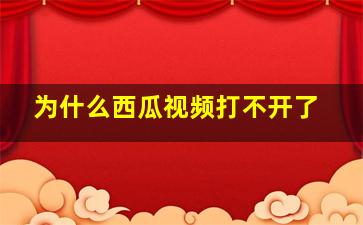 为什么西瓜视频打不开了