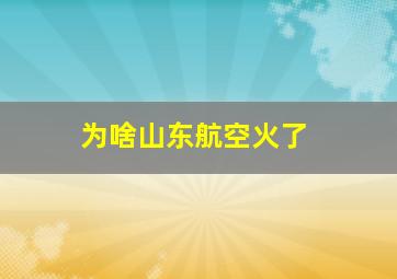 为啥山东航空火了