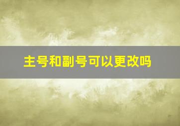 主号和副号可以更改吗