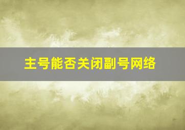 主号能否关闭副号网络