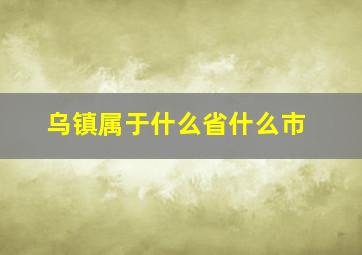 乌镇属于什么省什么市