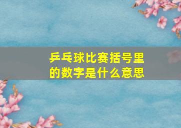 乒乓球比赛括号里的数字是什么意思