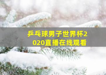 乒乓球男子世界杯2020直播在线观看