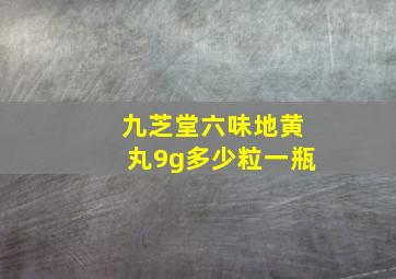 九芝堂六味地黄丸9g多少粒一瓶