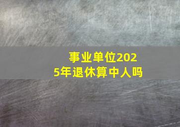 事业单位2025年退休算中人吗