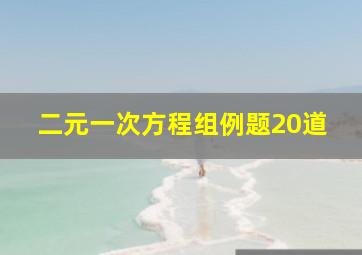 二元一次方程组例题20道