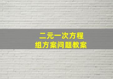 二元一次方程组方案问题教案