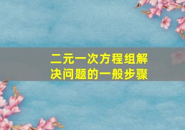 二元一次方程组解决问题的一般步骤