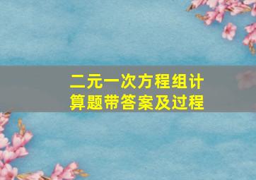 二元一次方程组计算题带答案及过程