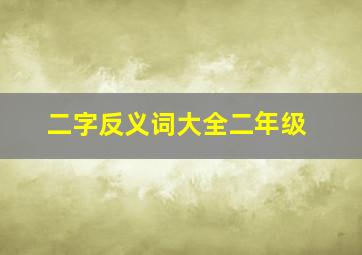 二字反义词大全二年级