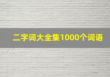 二字词大全集1000个词语