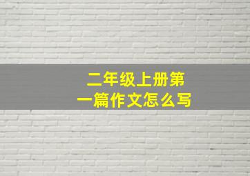 二年级上册第一篇作文怎么写