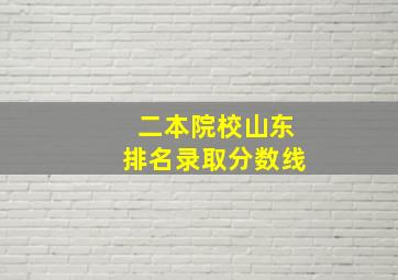 二本院校山东排名录取分数线