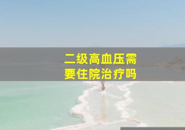 二级高血压需要住院治疗吗