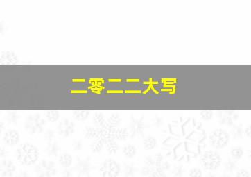 二零二二大写