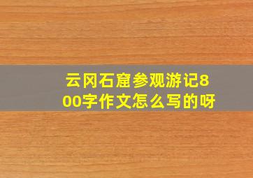 云冈石窟参观游记800字作文怎么写的呀