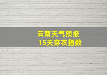 云南天气预报15天穿衣指数