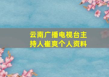 云南广播电视台主持人崔爽个人资料