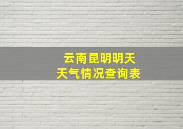 云南昆明明天天气情况查询表