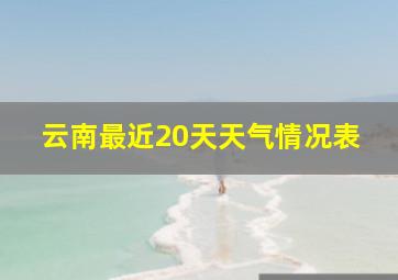 云南最近20天天气情况表