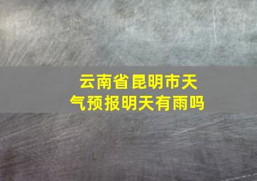 云南省昆明市天气预报明天有雨吗