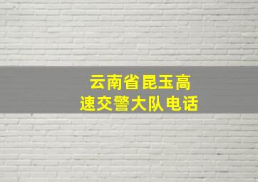 云南省昆玉高速交警大队电话