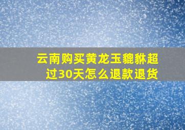 云南购买黄龙玉貔貅超过30天怎么退款退货