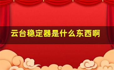 云台稳定器是什么东西啊