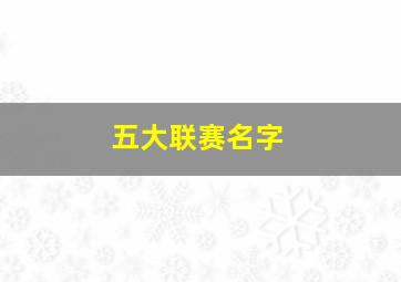 五大联赛名字