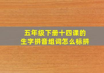 五年级下册十四课的生字拼音组词怎么标拼