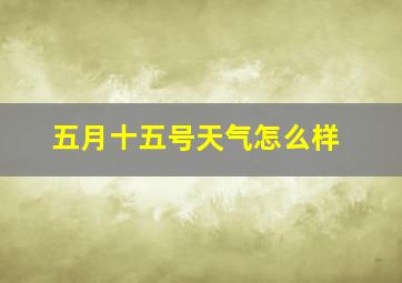 五月十五号天气怎么样