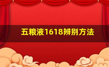 五粮液1618辨别方法