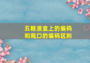 五粮液盒上的编码和瓶口的编码区别