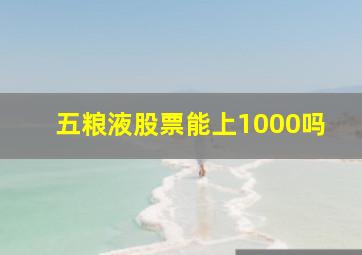 五粮液股票能上1000吗