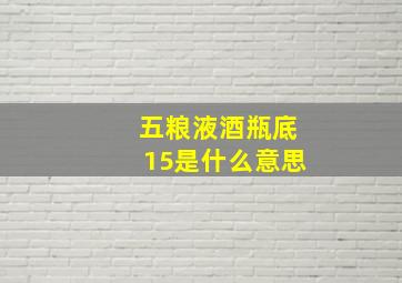 五粮液酒瓶底15是什么意思