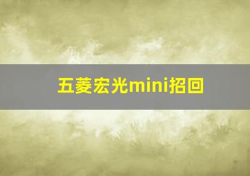 五菱宏光mini招回