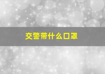 交警带什么口罩