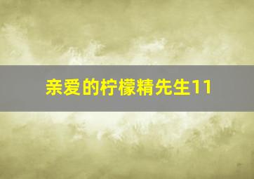 亲爱的柠檬精先生11