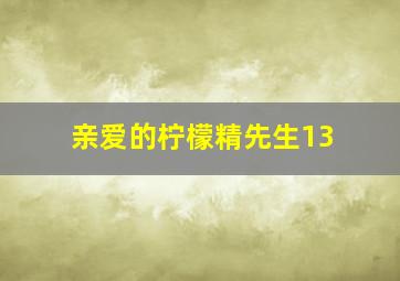 亲爱的柠檬精先生13