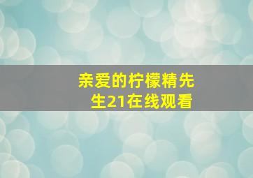 亲爱的柠檬精先生21在线观看