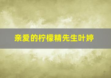 亲爱的柠檬精先生叶婷