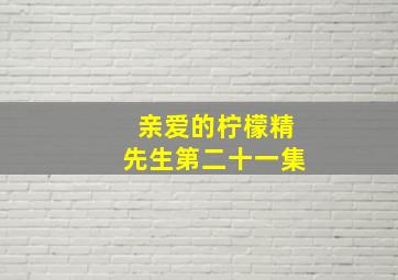 亲爱的柠檬精先生第二十一集