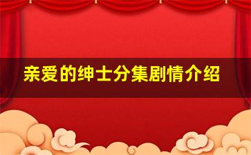 亲爱的绅士分集剧情介绍