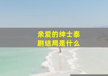 亲爱的绅士泰剧结局是什么