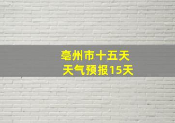 亳州市十五天天气预报15天