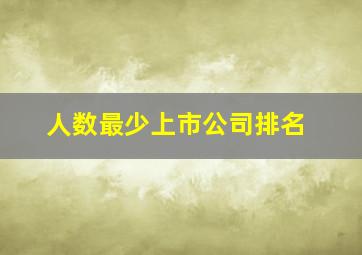 人数最少上市公司排名