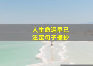 人生命运早已注定句子摘抄